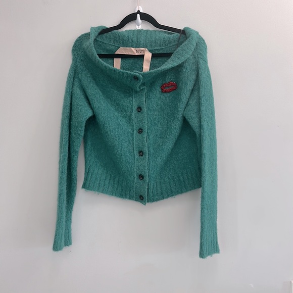 N°21 embellished off-the-shoulder cardigan - Picture 7 of 12